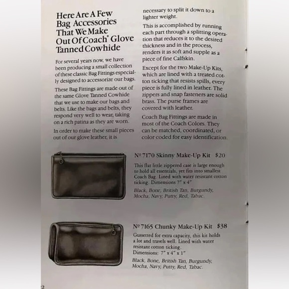 Vintage Coach Skinny Make-Up Kit #7170 Black Glove Tanned Leather - Picture 11 of 12
